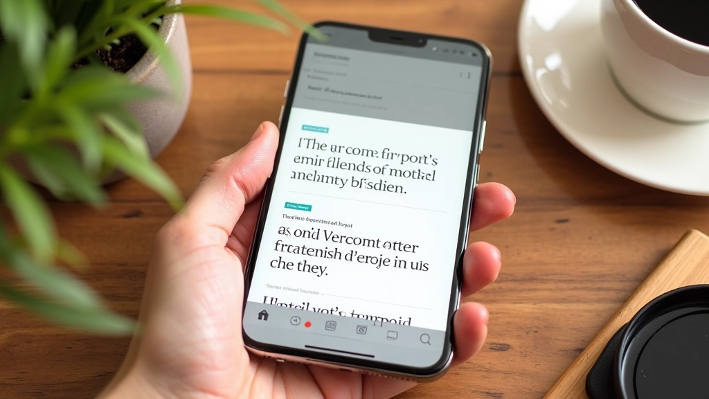 Mobilní telefon se zobrazeným responsivním webovým obsahem a přizpůsobeným citátem